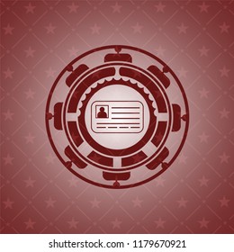 identification card icon inside vintage red emblem