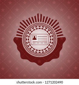 identification card icon inside vintage red emblem