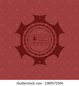 identification card icon inside vintage red emblem