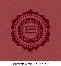 icono de tarjeta de identificación dentro del emblema rojo vintage