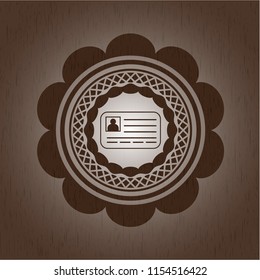 identification card icon inside wood emblem. Retro