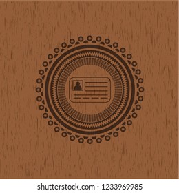 identification card icon inside wood emblem