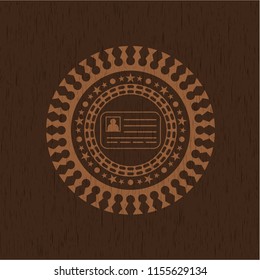 identification card icon inside wooden signboards