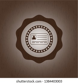 identification card icon inside wooden signboards