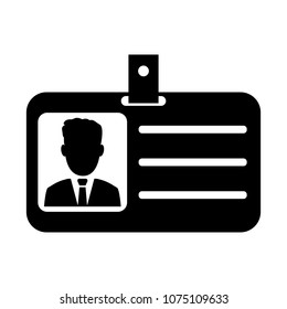 Identification card icon isolated on white background. Flat id logo for business, marketing, internet concept. Trendy modern vector symbol for web site design or mobile app.