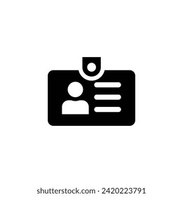 Identification card icon.ID card icon isolated on white background. Vector illustration. Eps 10.User Icon in trendy flat style isolated on grey background.