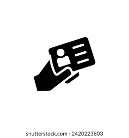 Identification card icon.ID card icon isolated on white background. Vector illustration. Eps 10.User Icon in trendy flat style isolated on grey background.