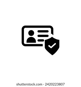 Identification card icon.ID card icon isolated on white background. Vector illustration. Eps 10.User Icon in trendy flat style isolated on grey background.