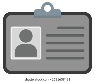Icono de tarjeta de Identificación aislado sobre fondo blanco.
