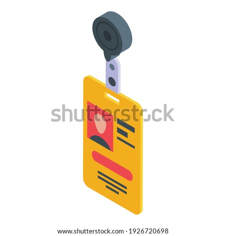 Identification card icon. Isometric of identification card vector icon for web design isolated on white background