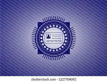 identification card icon with jean texture