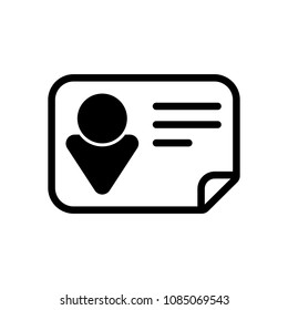 Identification card icon. Linear style