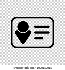 Identification card icon. Linear style. On transparent background.