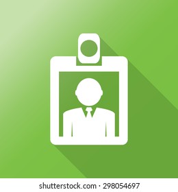  identification card icon with long shadow.