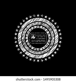 identification card icon on chalkboard