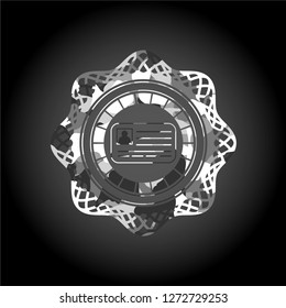 identification card icon on grey camouflage pattern