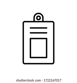 Icono de tarjeta de identificación en fondo blanco