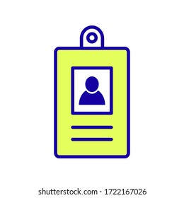 Icono de tarjeta de identificación en fondo blanco