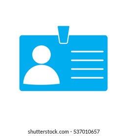 Identification card icon on white background, Identification card symbol.