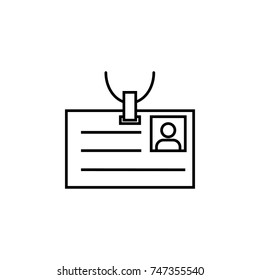 Identification card icon on white background