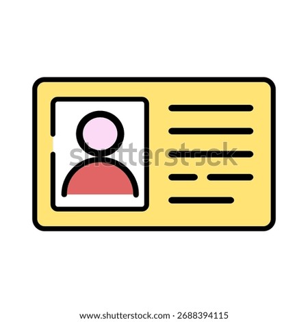 Identification card icon on white background.
