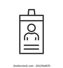 Icono de tarjeta de identificación. Icono de datos de información personal. Símbolo de detalles de la tarjeta de usuario o perfil, documento de identidad con foto de persona y texto. Conductor de coche, permiso de conducción, tarjeta de identificación