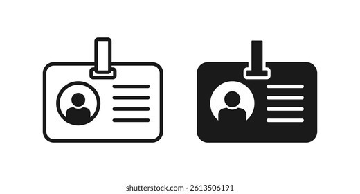 Identification card icon sign set vector. ID card icon set vector. Driving license icon