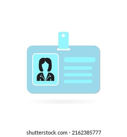 Identification card icon. Simple flat design vector.