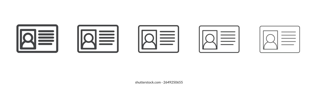 Símbolo de coleção de ilustrações simples do ícone do cartão de identificação