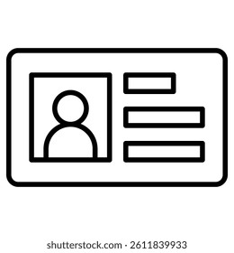 Identification card icon Simple outline vector logo