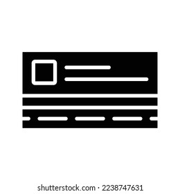 Identification card icon symbol simple flat illustration on white background