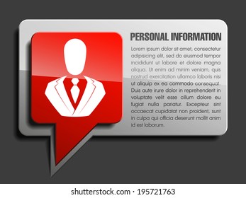 Identification card icon with Talk cloud. Vector illustration