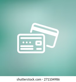 Identification card icon thin line for web and mobile, modern minimalistic flat design. Vector white icon on gradient mesh background.