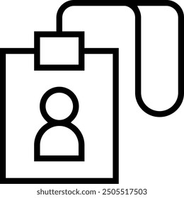 Icono de tarjeta de Identificación. Diseño de estilo lineal delgado aislado sobre fondo blanco