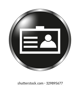 Identification card icon - vector button