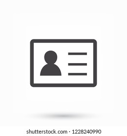 Identification card icon. Vector  Eps 10 