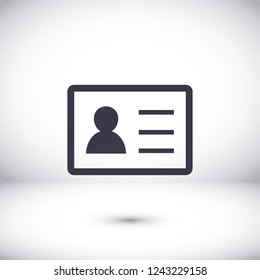 Identification card icon. Vector  Eps 10 