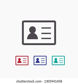 Identification card icon. Vector  Eps 10 