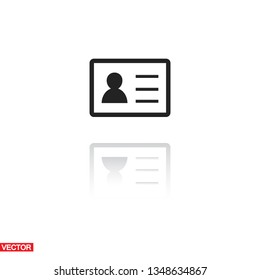 Identification card icon. Vector  Eps 10 