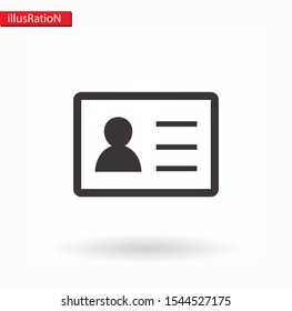 Identification card icon. Vector Eps 10 . Lorem Ipsum Design Flat