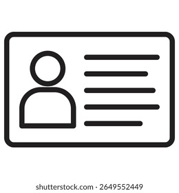 Identification card icon vector illustration isolated sign