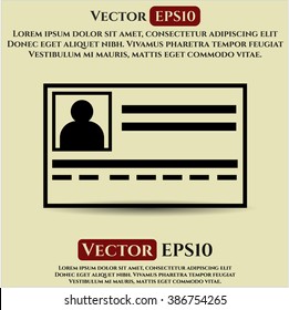 Ilustración vectorial de icono de tarjeta de identificación
