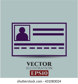 identification card icon vector symbol flat eps jpg