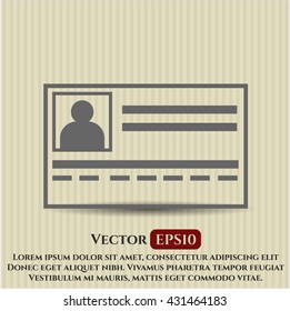 Icono de tarjeta de identificación símbolo vectorial de los archivos planos jpg