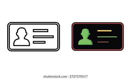 Ícones do cartão de identificação em diferentes estilos
