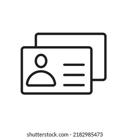 Identification card icons  symbol vector elements for infographic web