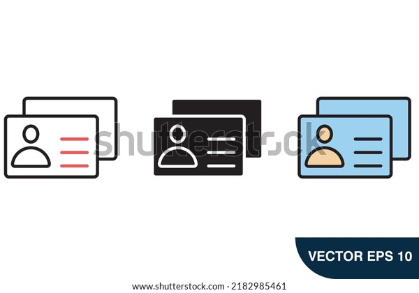 Identification card icons  symbol vector elements for\
infographic web