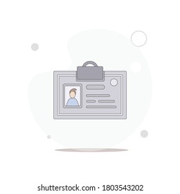 Identification Card isolated vector flat illustration on white