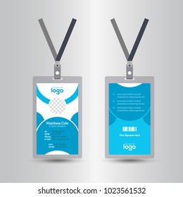 Identification card with lanyard set isolated vector illustration. Blank plastic access card, name tag holder with pin ribbon, corporate card key, personal security badge, press event pass template.