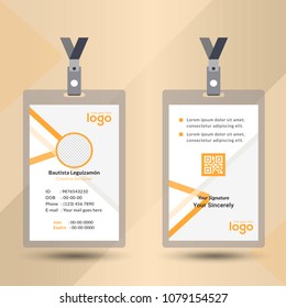 Identification card with lanyard set isolated vector illustration. Blank plastic access card, name tag holder with pin ribbon, corporate card key, personal security badge, press event pass template